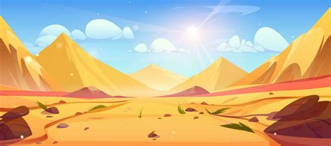 Empty Dubai desert cartoon vector nature landscape 24592400 Vector Art ...