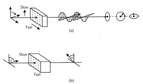 Polarization control with wave plates: (a) quarter-wave plate; and (b ...