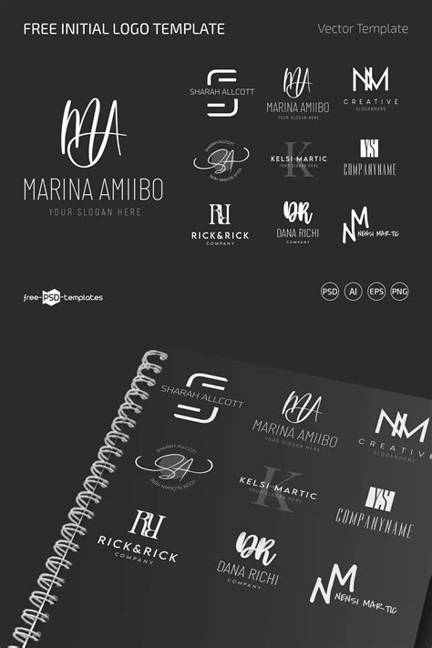 Free Initial Logo Template (PSD, AI, EPS, PNG)