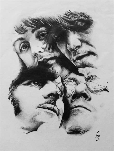 'The Beatles' by Keith Yarker. Pencil drawing - 8"x11". Beatles Drawing ...