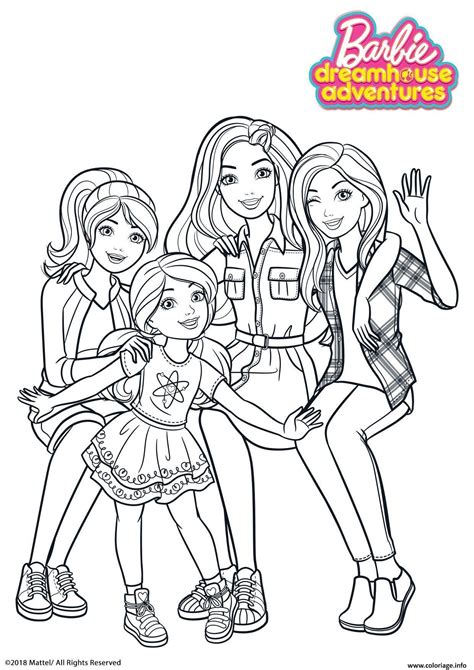 Coloriage Barbie Chelsea Stacie et Skipper - JeColorie.com