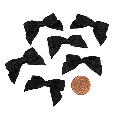 Mini Black Satin Bows - 1 3/8 in. x 1in. - 50 Pack - Walmart.com ...