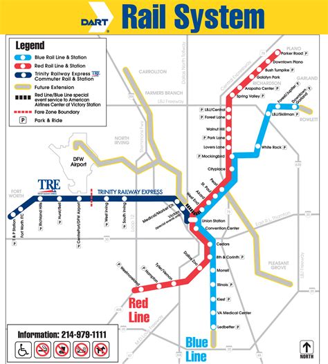 DART Rail System Map - Dallas TX • mappery