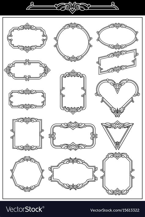 Set of decorative vintage frames Royalty Free Vector Image