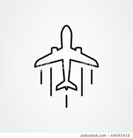 Airplane icon logo design. simple flat vector - Stock Illustration [64093418] - PIXTA