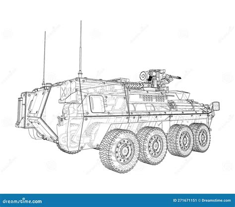 Armored personnel carrier stock illustration. Illustration of combat - 271671151