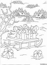 Christmas Santa Claus Sledge Is ready  Coloringme Present sketch template