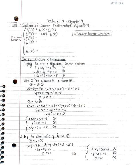 SOLUTION: System of linear differential equations - Studypool