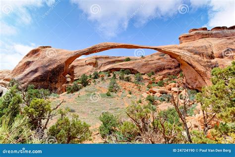 Landscape Arch, Utah, USA stock photo. Image of landmark - 24724190