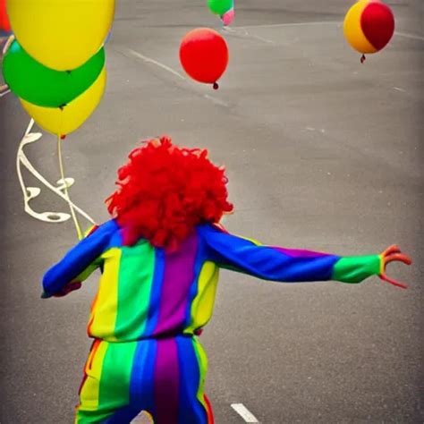 a clown running away from a giant clown there are | Stable Diffusion ...