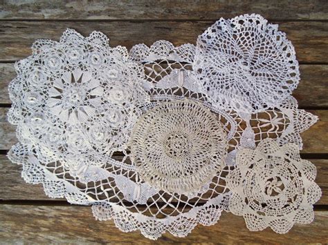 Lace Doilies Set of 5 Mismatched Crocheted Doilies Cream and | Etsy | Lace doilies, Dressing ...