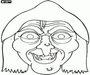 printable witch face | The wicked witch mask coloring page Photo ...