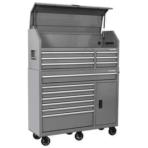 Husky Standard-Duty 52 inch W 13-Drawer Tool Storage Chest and Rolling Cabinet Combo in Gl ...