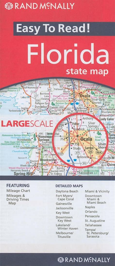 Rand mcnally easy to read! florida state map - folded map: 9780528881176 - Walmart.com - Walmart.com