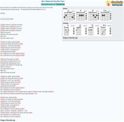 Chord: Do I Have to Cry for You - tab, song lyric, sheet, guitar, ukulele | chords.vip