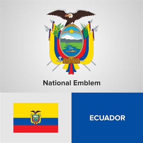 Premium Vector | Ecuador National Emblem and flag