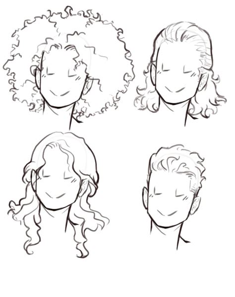 Curly hair Drawing Reference and Sketches for Artists