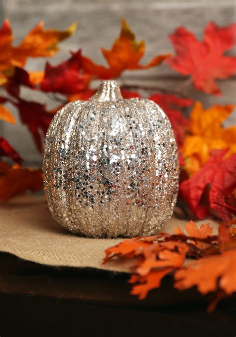 7 Inch Skinny Champagne Glitter Pumpkin