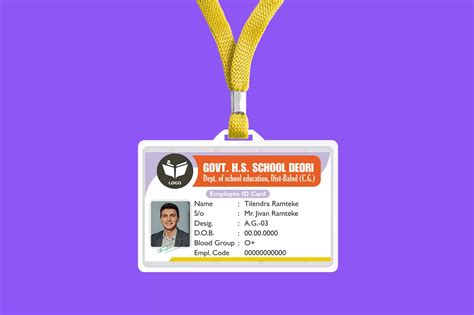 School Employee ID Card Template - Free Hindi Design