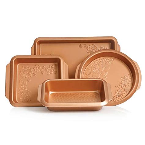 Gibson Country Kitchen 4 pc Embossed Nonstick Bakeware Set, 4-Piece, Copper – Amazing Duck