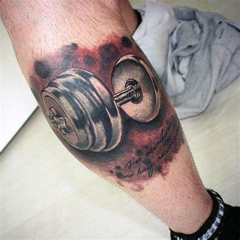 40 Barbell Tattoo Designs For Men - Bodybuilding Ink Ideas