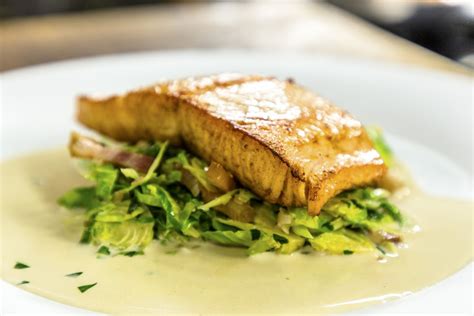 Pan Fried Salmon with Bacon Brussels Sprouts - James Martin Chef | Pan fried salmon, Fried ...