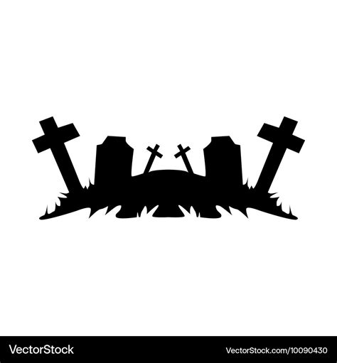 Cemetery ruins Royalty Free Vector Image - VectorStock