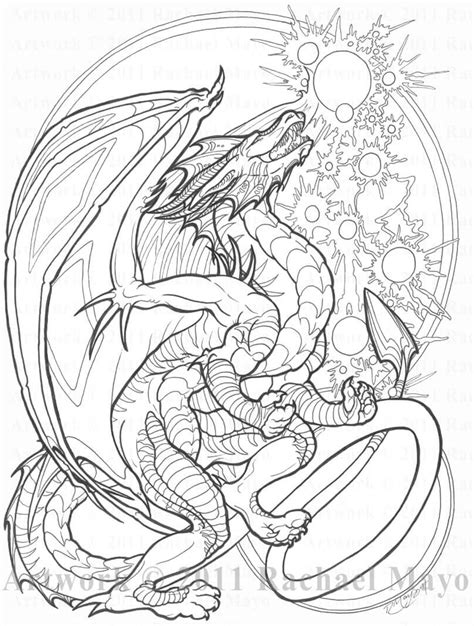 Printable Dragon Coloring Page For Adults - Coloring Home