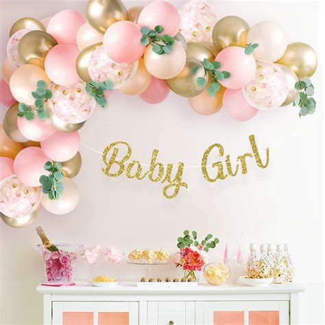 Buy Sweet Baby Co. Baby Shower Decorations for Girl with Pink Balloon Arch Garland Kit, Baby ...