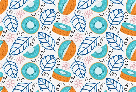 seamless pattern with fresh kiwi fruit. vector illustration 8122961 ...