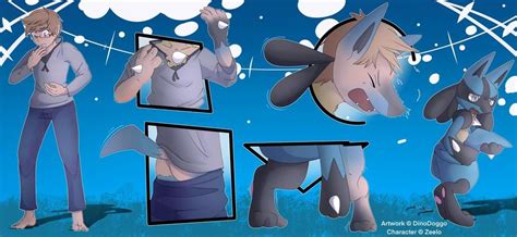 Lucario TF by https://www.deviantart.com/dinodoggo on @DeviantArt | Shiny mew, Furry tf, Pokemon tg