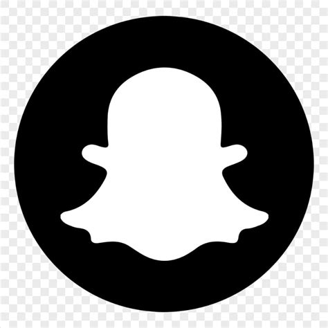 Round Snapchat Logo Icon Ghost Black & White PNG | Citypng