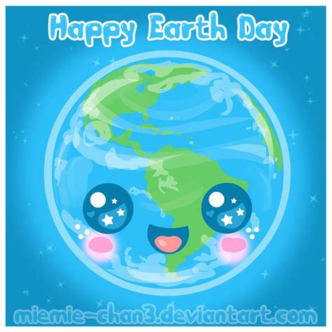 Kawaii Happy Earth Day | Happy earth, Kawaii earth, Time art