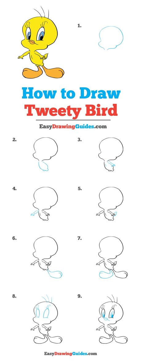 How To Draw Tweety Bird Step By Step at Drawing Tutorials