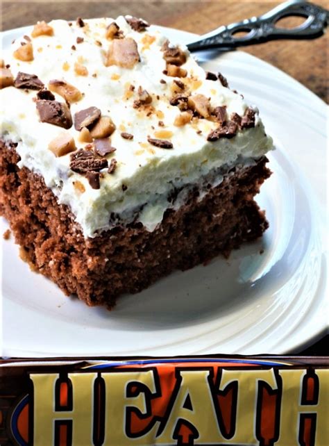 Skor Candy Bar Cake - My Recipe Treasures