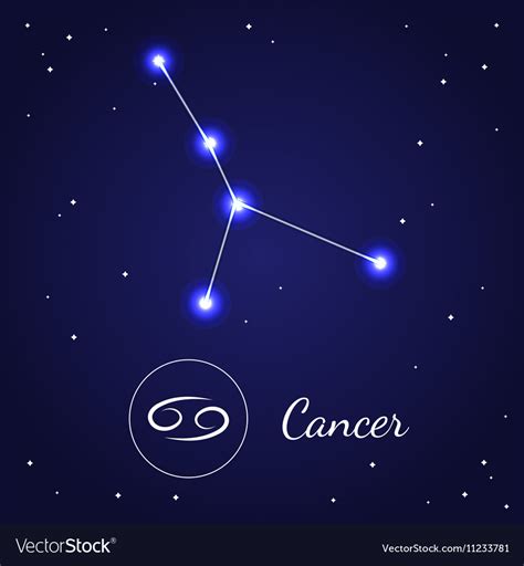 Cancer zodiac sign stars on the cosmic sky Vector Image