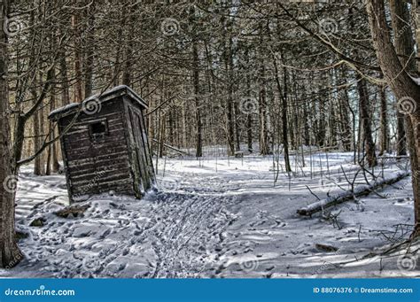 Old outhouse in the winter stock photo. Image of laboratory - 88076376