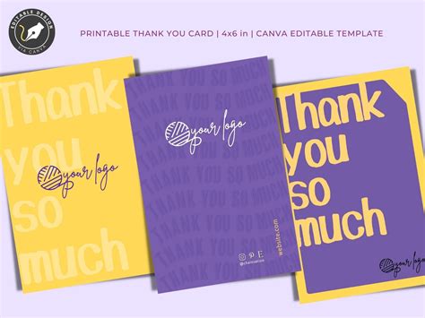 Thank You Note Template, Menu Card Template, Card Templates Printable, Branding Template ...