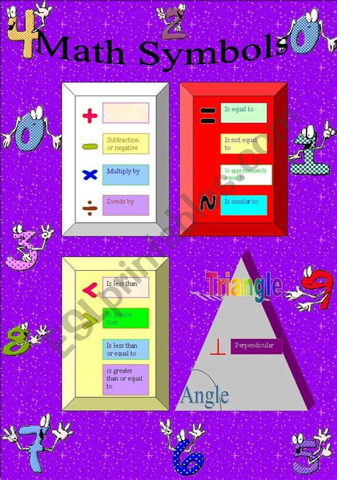 Math Symbols - ESL worksheet by anatoren