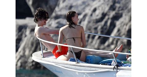 Timothée Chalamet and Lily-Rose Depp Kiss on Boat Pictures | POPSUGAR ...