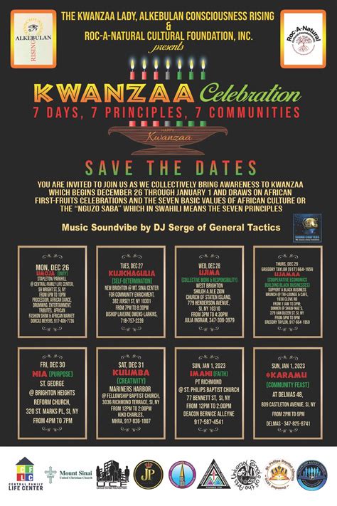 KWANZAA CELEBRATION 7 DAYS, 7 PRINCIPLES, 7 COMMUNITIES – Mt. Sinai UCC SI