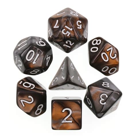 Polyhedral 7pc Dice Set - Gold + Silver – Majestic Dice