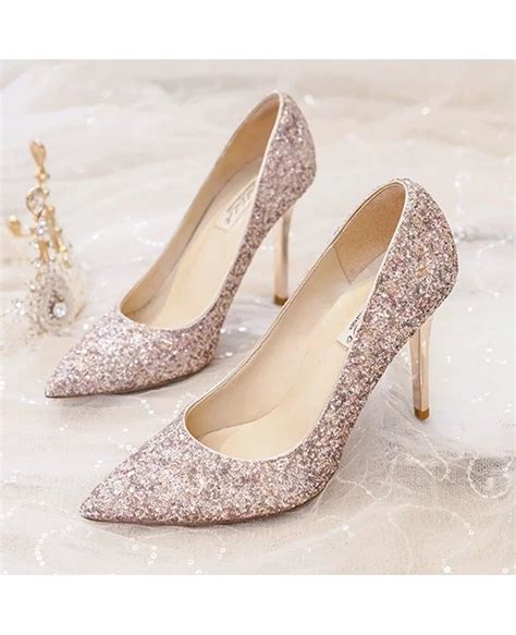 Simple Sparkly Silver Wedding Shoes High Heels For Brides 2018 #ALA ...