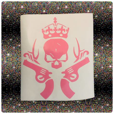 Pink Guns Decal / Gun Princess Vinyl Car Decal Skull &guns - Etsy