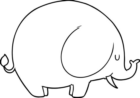 cartoon elephant line art 12536129 Vector Art at Vecteezy