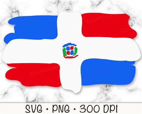 Dominican Republic Flag Drawing SVG, Vector Cut File and PNG ...