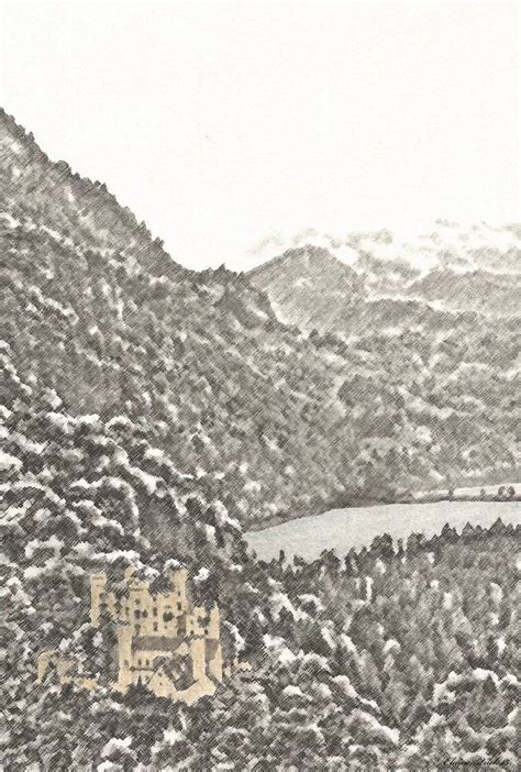 Hohenschwangau Castle, Germany Drawing by Elaine K J Quek | Saatchi Art