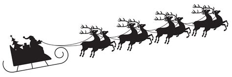 Santa Claus Sled Silhouette Reindeer Clip art - Santa with Sleigh ...