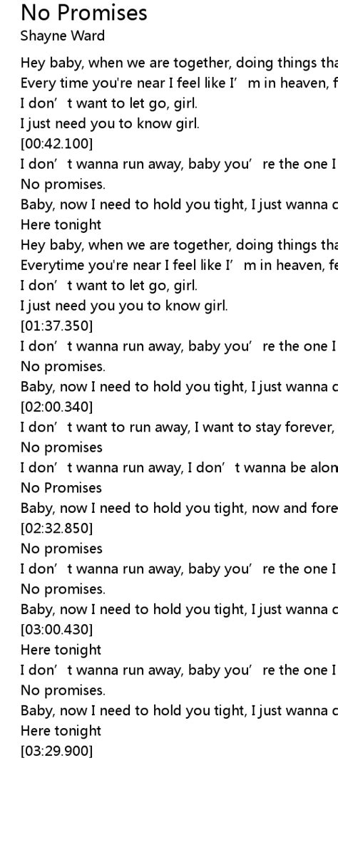 No Promises Lyrics - Follow Lyrics