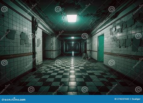 Corridor in Old Hospital, Scary Dark Hallway in Abandoned Building, Generative AI Stock ...